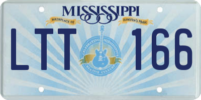 MS license plate LTT166