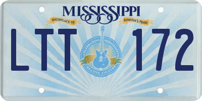 MS license plate LTT172