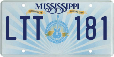 MS license plate LTT181