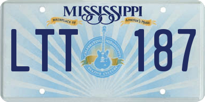 MS license plate LTT187