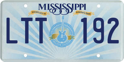 MS license plate LTT192