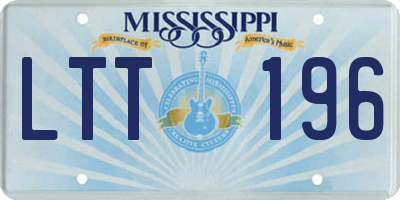MS license plate LTT196
