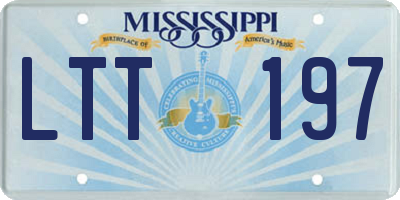 MS license plate LTT197