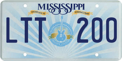 MS license plate LTT200