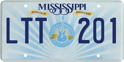 MS license plate LTT201