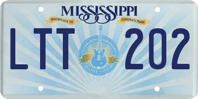 MS license plate LTT202