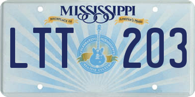 MS license plate LTT203