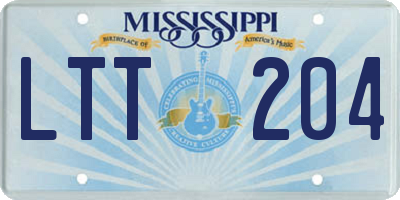 MS license plate LTT204