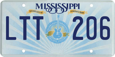MS license plate LTT206
