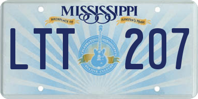 MS license plate LTT207