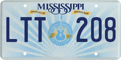 MS license plate LTT208