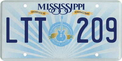 MS license plate LTT209