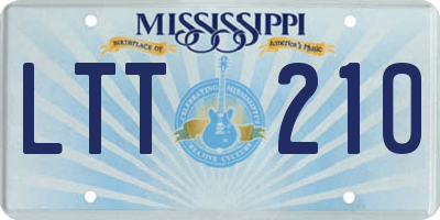 MS license plate LTT210