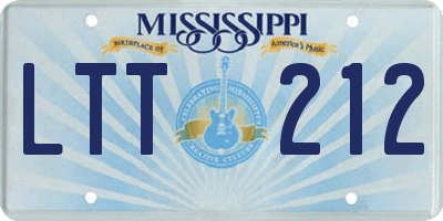 MS license plate LTT212
