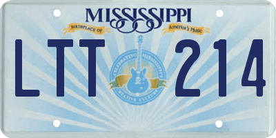 MS license plate LTT214