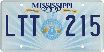 MS license plate LTT215