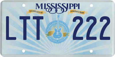 MS license plate LTT222