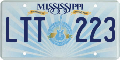 MS license plate LTT223