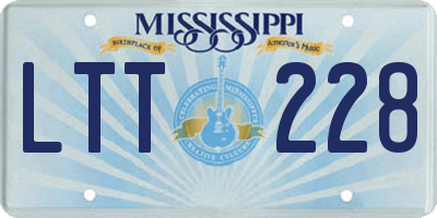 MS license plate LTT228