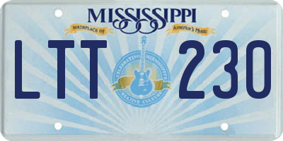 MS license plate LTT230