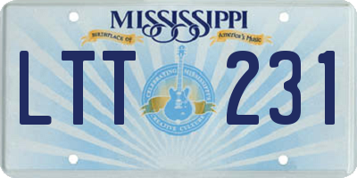 MS license plate LTT231
