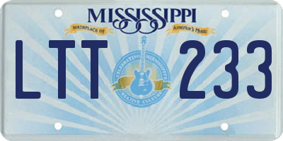 MS license plate LTT233
