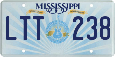 MS license plate LTT238