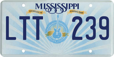 MS license plate LTT239