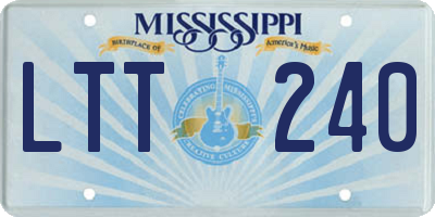 MS license plate LTT240