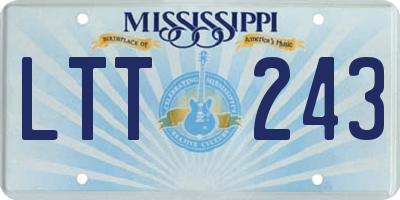 MS license plate LTT243