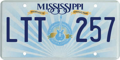 MS license plate LTT257