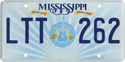 MS license plate LTT262