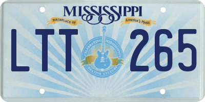 MS license plate LTT265