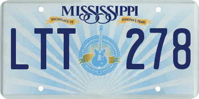 MS license plate LTT278