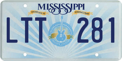 MS license plate LTT281