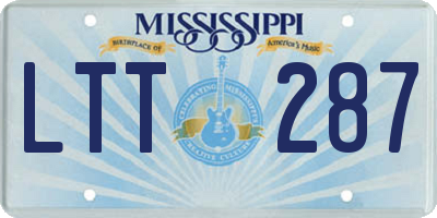 MS license plate LTT287