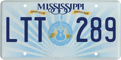 MS license plate LTT289