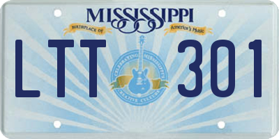 MS license plate LTT301
