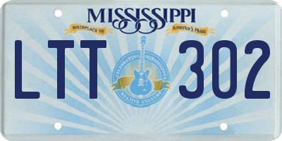 MS license plate LTT302