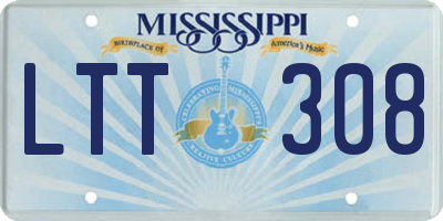 MS license plate LTT308