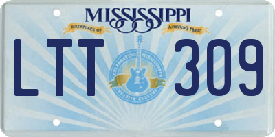 MS license plate LTT309