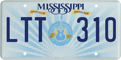 MS license plate LTT310