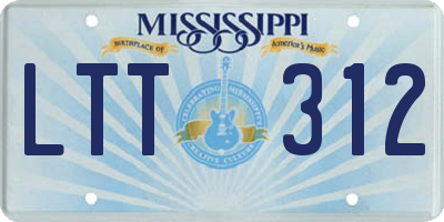 MS license plate LTT312