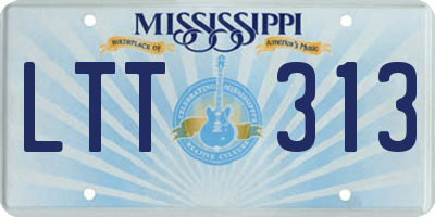 MS license plate LTT313