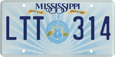 MS license plate LTT314