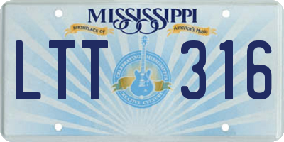 MS license plate LTT316