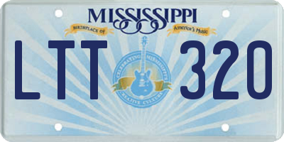 MS license plate LTT320