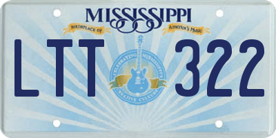 MS license plate LTT322