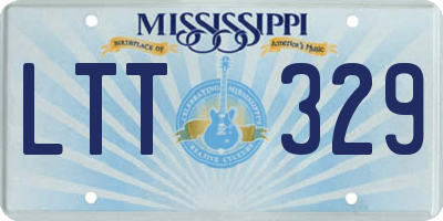 MS license plate LTT329