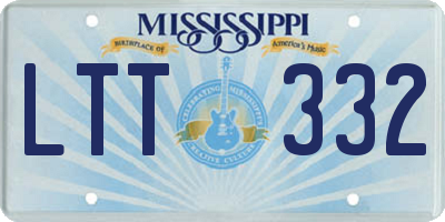 MS license plate LTT332
